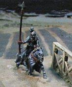 Chevalier noir seul neige