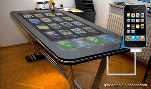 table connect Table connect: un bureau iPhone avec un écran de 58 pouces