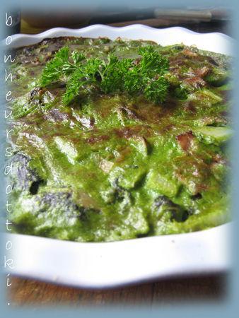 Gratin de bettes de Jacotte, sauce verte et jambon Gratin0