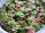 Gratin de bettes de Jacotte, sauce verte et jambon Hverser_sauce