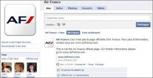 Page Facebook Air France