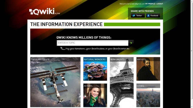 Premiers pas sur Qwiki, le moteur de recherche du 21e siècle