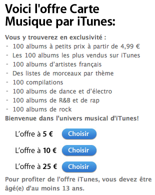 Lancement de la carte musique jeune.