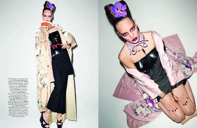 ▲ Freja Beha joue les Geisha pour le Vogue Paris sous l'objectif de Terry Richardson ▼
