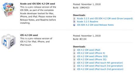 L’iOS 4.2 Gold Master, est disponible..