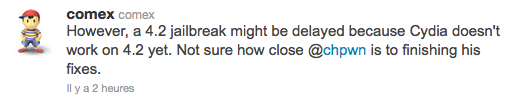 Jailbreak iOS 4.2 – Du retard à l’allumage ?