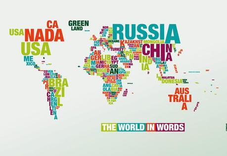 The world in words – Typomap du monde en typographie