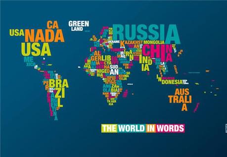 The world in words – Typomap du monde en typographie