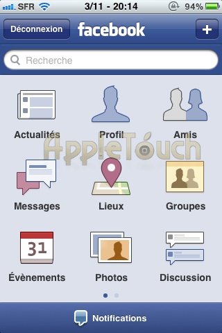 Facebook for iPhone mis à jour en v.3.3