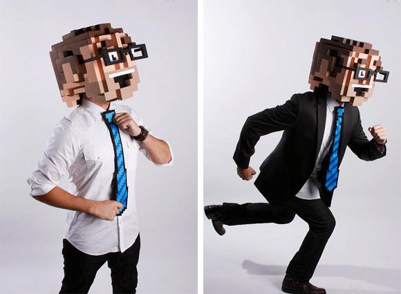 costume d'hallowwen : l'homme pixel