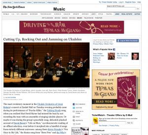 Carnegie Hall : l’article du NY Times
