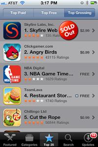 Skyfire Web Browser victime de son succès sur l’App Store !
