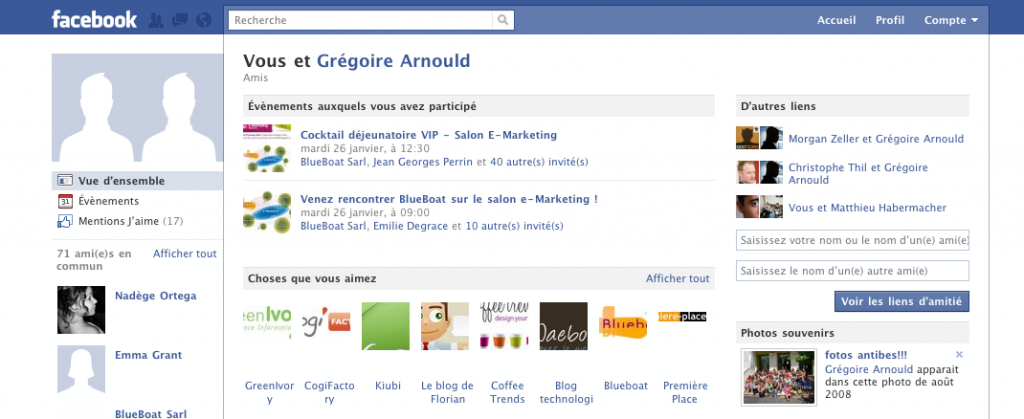 Facebook ouvre ses pages Amitié