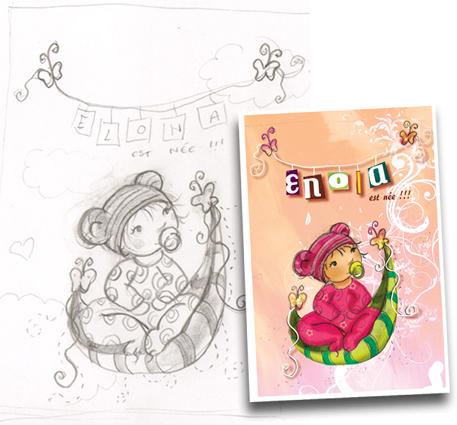 Faire-part de naissance pour Enola