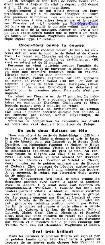 LE TOUR DE FRANCEpassait au Puy-Notre-Dame1954Voici le co...