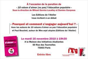 Débat à Paris Mardi 16 novembre