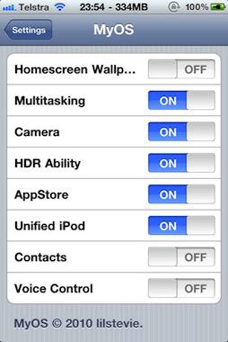 MyOS : Personnaliser iOS en activant/désactivant des fonctions