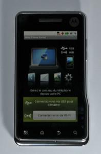 Motorola XT720, la prise en main