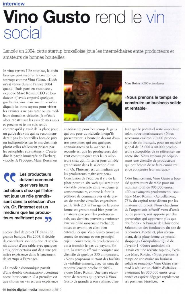 Vinogusto dans la revue Inside Digital Media