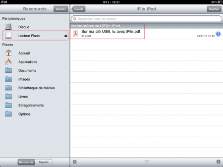 iPad : Fonction USB à l’aide d’iFile