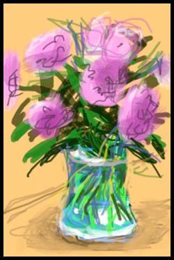 David Hockney : Surprenantes Fleurs fraîches sur iPhone.