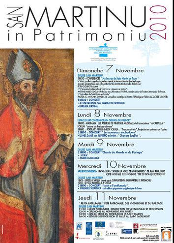San Martinu in Patrimoniu jusqu'à ce soir : Le programme.