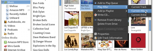 banshee-190-track-actions Banshee 1.9.0 – Le lecteur multimédia d’Ubuntu 11.04 Natty