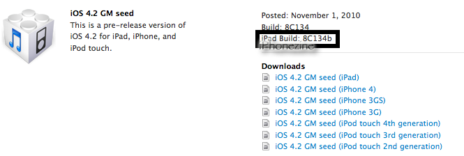 Nouvelle GM d’iOS 4.2 pour l’iPad