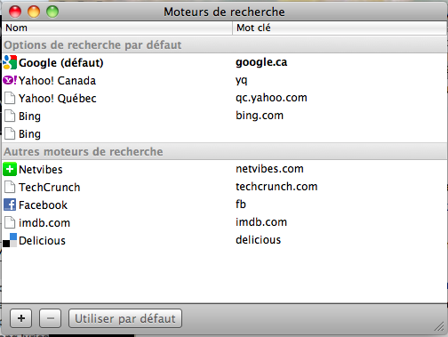 Capture d’écran 2010 11 13 à 11.23.28 Google Chrome : comment ajouter vos moteurs de recherche favoris