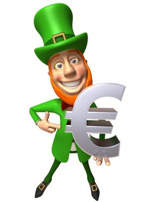 Lutin irlandais avec un euro