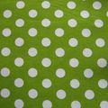 Tissus vert à pois blancs
