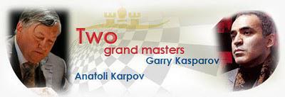 Les ex-champions du Monde d'échecs Anatoly Karpov et Garry Kasparov