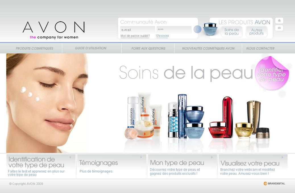 Le site d'Avon, spécialiste des soins de la peau !