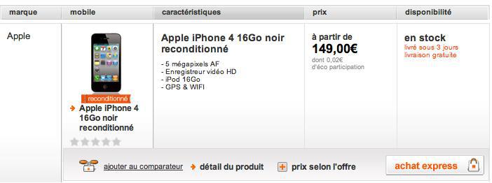 [Bon plan] Un iPhone 4 à 149 €...