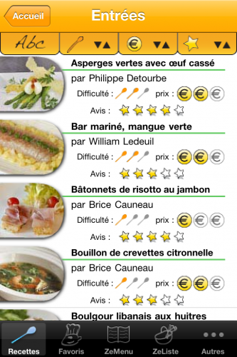 Application iPhone ZeChef : 10 codes à gagner pour les amateurs de Cuisine