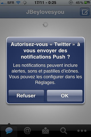 Twitter for iPhone/iPad v3.2 : Notification Push disponible !