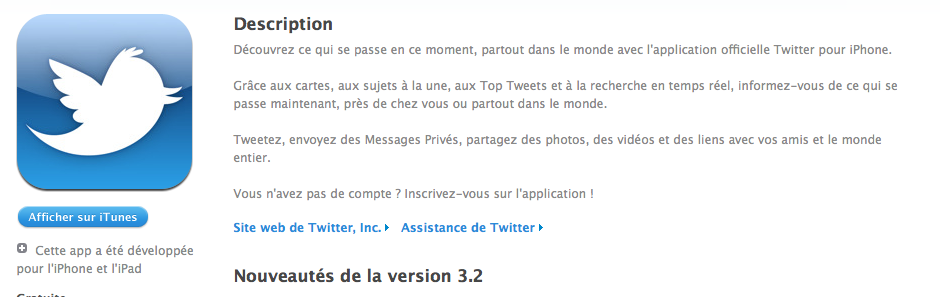 MàJ – Twitter 3.2 devient compatible iOS 4.2 et supporte le Push Notification