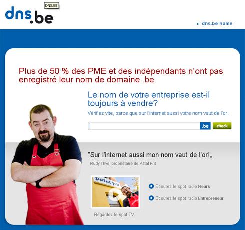 Nouvelle page d'accueil pour DNS.be