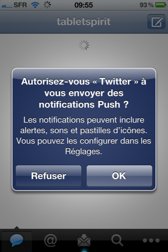 Le Push enfin disponible sur l’application Twitter iPhone / iPad