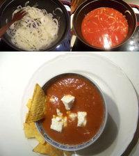 soupe de tomate à la feta et coriandre