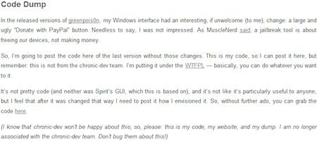 Chpwn : aurevoir la Chronic dev-team  !
