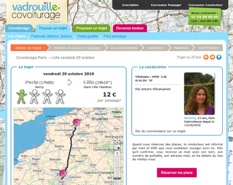 Covoiturage - vadrouille-covoiturage.com - fiche trajet