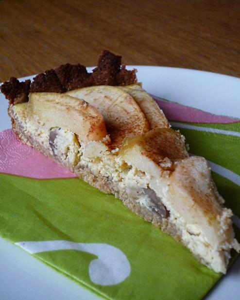 Croûte pomme-ricotta, pâte sablée à la châtaigne