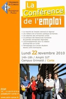 La Conférence de l’emploi de l’Université de Corse se tiendra lundi à Corte.