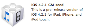 Liens pour installer l’iOS 4.2.1 GM sur votre iDevice