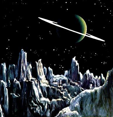 Saturne vue de son satellite Titan