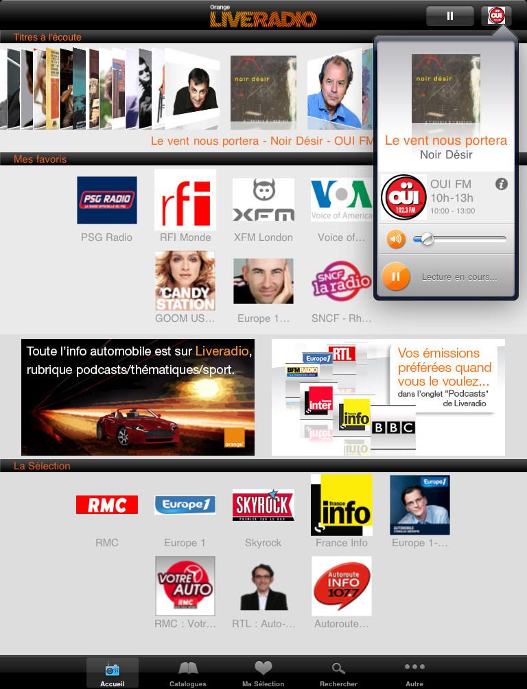 Liveradio pour iPad – Orange : App. Gratuites pour iPad !
