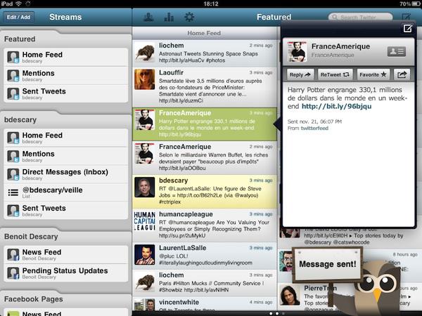 hootsuite ipad 1 Hootsuite lance un tableau de bord de médias sociaux pour l’iPad