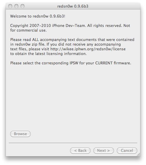 Jailbreak iOS 4.2.1 GM avec Redsn0w 0.9.6b3