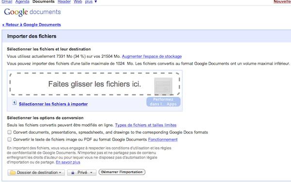 glisser deposes google documents Google Documents: Glisser déposer vos documents pour les téléverser